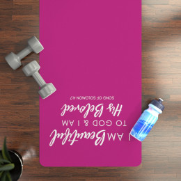 I Am Beautiful to God: Script – Pink Exercise Mat