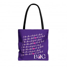 I Am the Beloved of God – Royal Purple Tote Bag