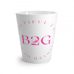 B2G: BEAUTIFUL 2 GOD –White w/ Pink 12 oz Latte Mug