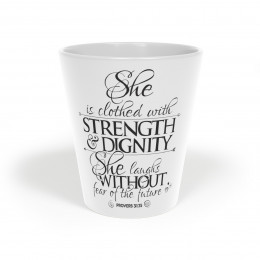 Strength & Dignity - Stylish White 12 oz Latte Mug