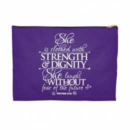 Strength & Dignity - Royal Purple Accessory Pouch