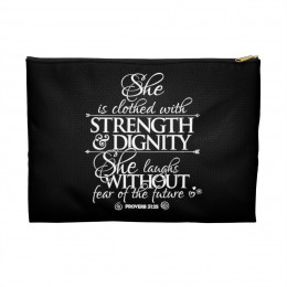 Strength & Dignity - Black Accessory Pouch