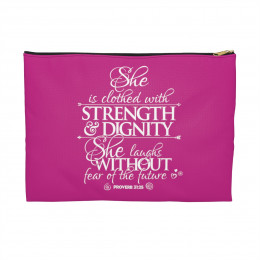 Strength & Dignity - Pink Accessory Pouch