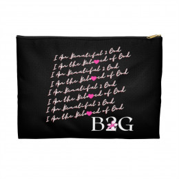 I Am the Beloved of God - Black Accessory Pouch