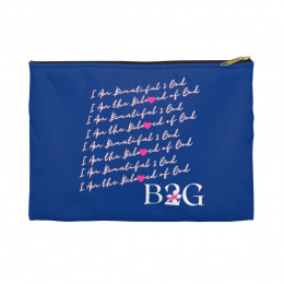 I AM THE BELOVED OF GOD: Blue Accessory Pouch