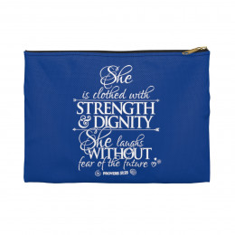 Strength & Dignity - Blue Accessory Pouch