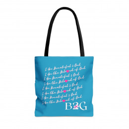 I Am the Beloved of God – Turquoise Tote Bag